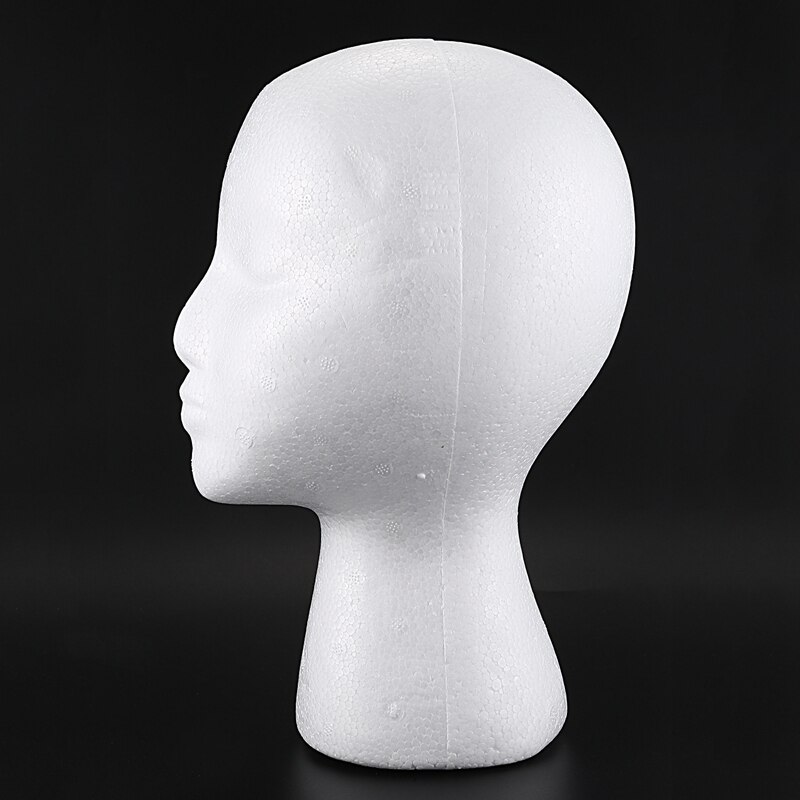 Style styrofoam foam mannekiini peruukkipää näyttö hattu cap peruukkipidike valkoinen vaahtomuovi pää