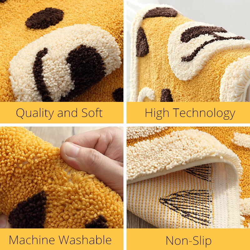 Tapis de bain floqué motif tigre dessin animé 45*65cm 50*80cm tapis de salle de bain décoration intérieure tapis de sol de couloir tapis de chambre 1 pièce