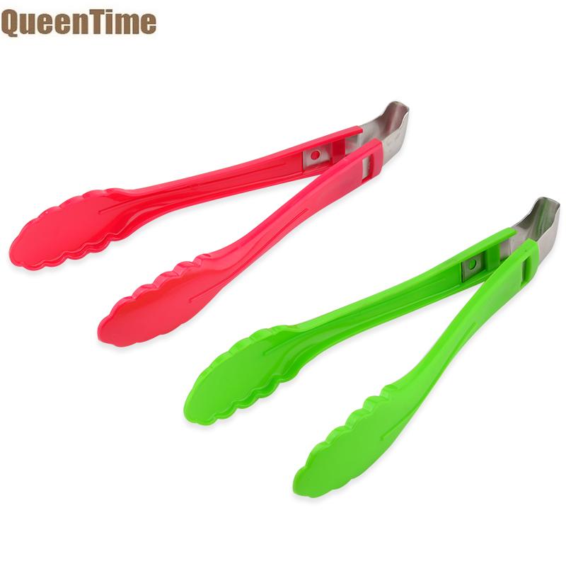 QueenTime Arylic Voedseltangen Groen Rood Fondant Taart Clip Brood Gebak Klem Vruchten Groente Salade Tong Keuken Koken Gadgets