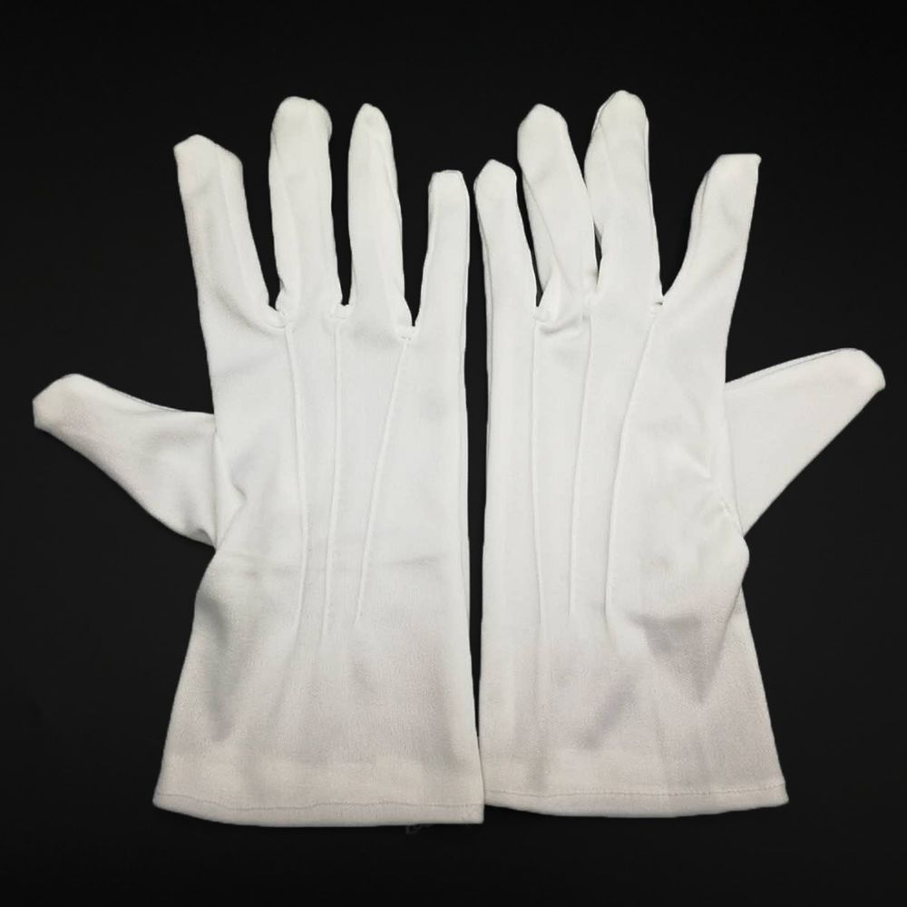 1 Pair Men White Formal Gloves Tuxedo Honor Guard Parade Santa Inspection