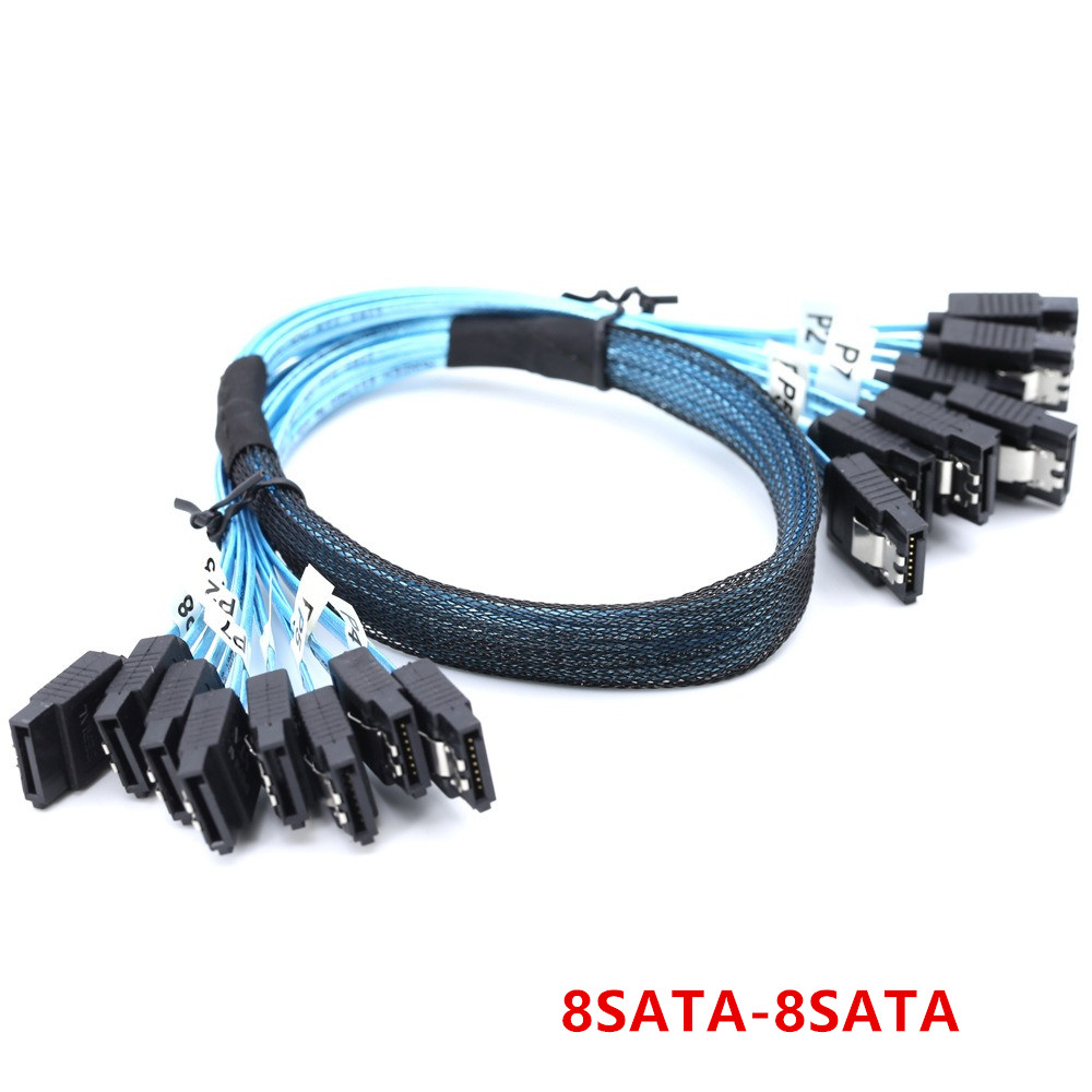 Câble SATA-III 4 pièces/6 pièces/8 pièces/ensemble-12Gbps vers câble SATA de remplacement pour Bitcoin ordinateur-serveur CD DVD disques Raid HDD-SSD: BLANC / 1 mètre