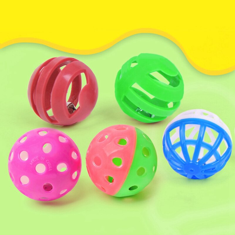 4pcs/Set Funny Cat Ball Toy Hollow Training Cat Interactive Toy Cat Bell Toy For Cats Kitten Pet Interaction Supplies