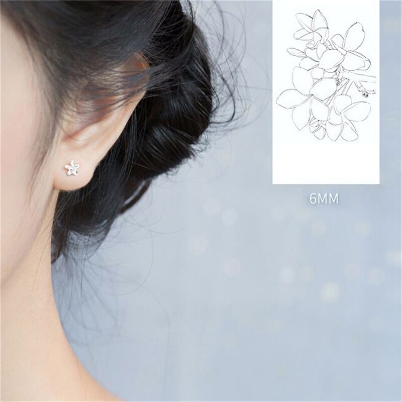 ROXI 925 Sterling Silver Earrings Women Cute Tiny Flower Stud Earrings for Girls Jewelry Silver Earrings oorbellen