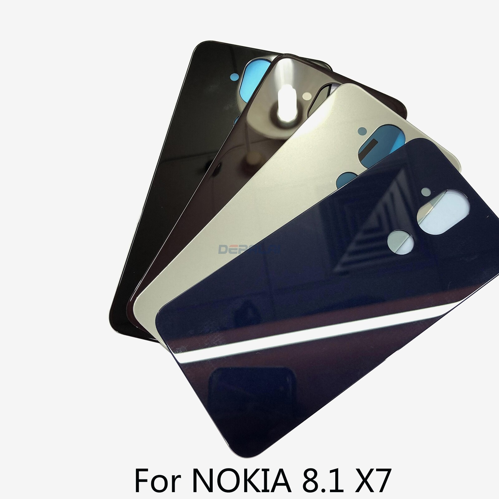 Para NOKIA 7,1 8,1 X7 cubierta trasera de la batería funda carcasa trasera vidrio piezas de repuesto