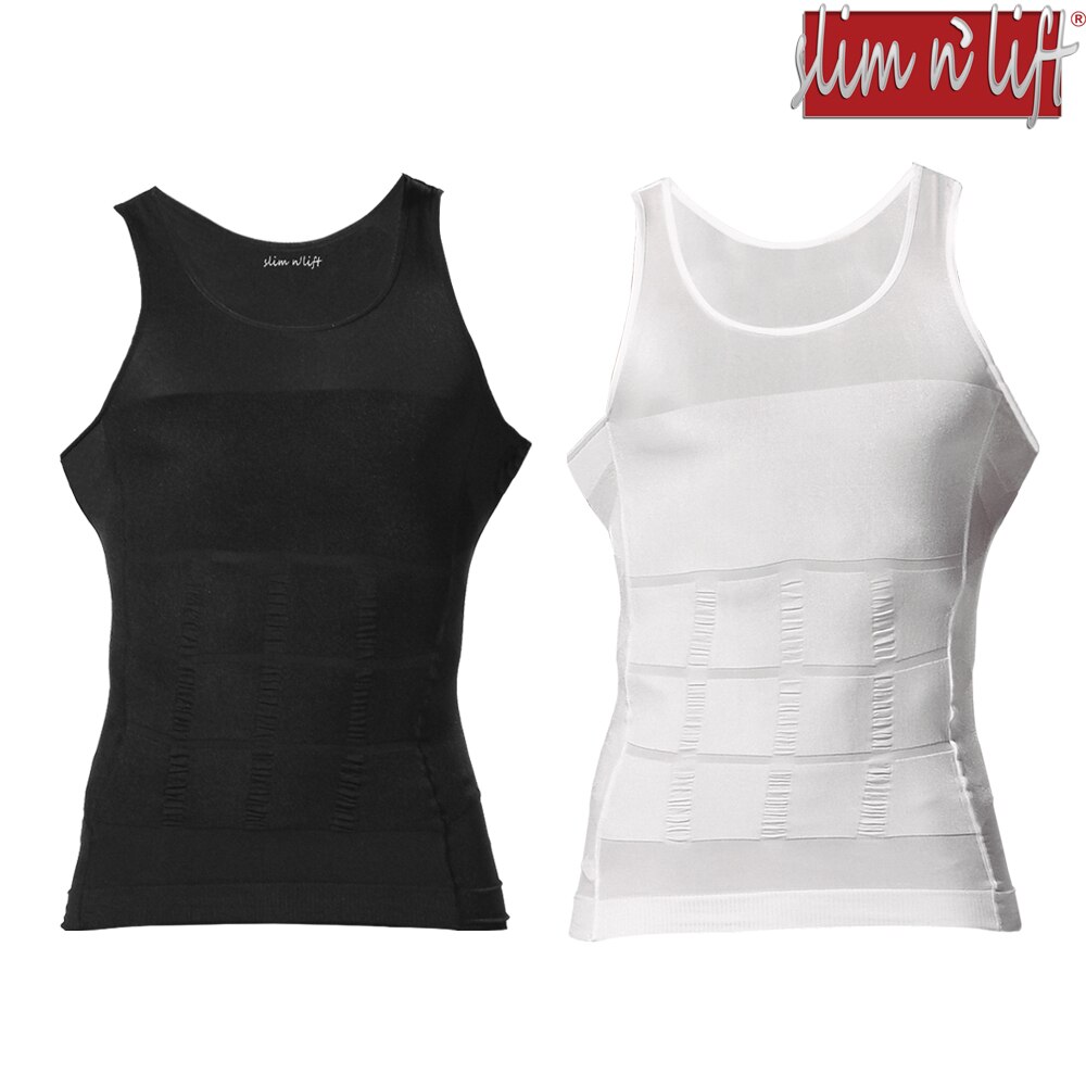 2-Pack Men's Slimming Body Shaper Vest, Slim Tank Top Undershirt Compression Shapewear for Slim n Lift: XL