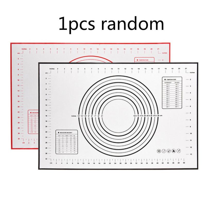 40 x 60cm antiaanbak siliconen bakmat pizzadeegmaker deegroller deegmat cake bakmat meetinstrument: 03 1pc willekeurig