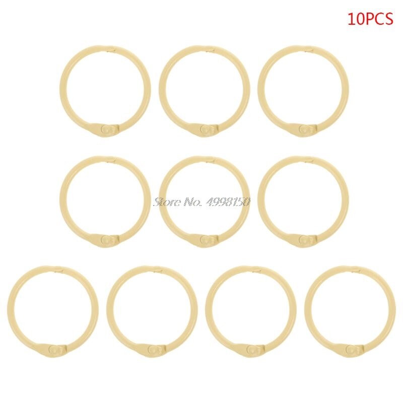Anillas de Metal para encuadernar hojas sueltas, aros para libros, álbumes DIY, suministros de oficina y escuela, manualidades, , 10 Uds.: BG