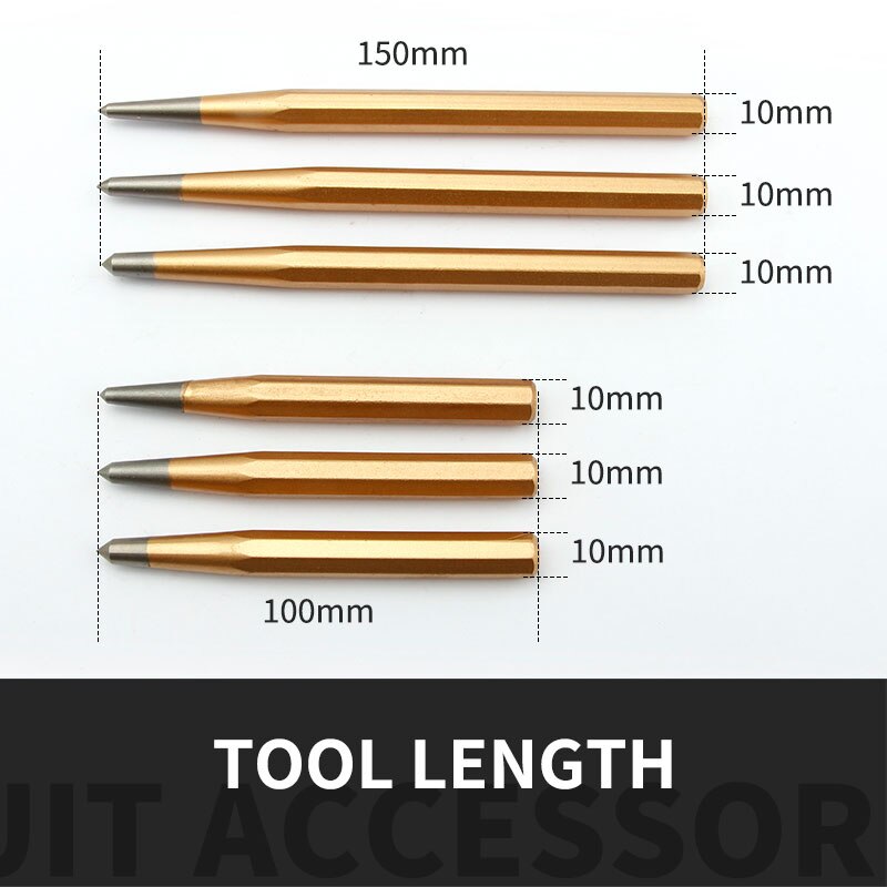 Crv hög hårdhet mittstift stans metall rostfritt stål trä fördjupningsmärke träbearbetningsverktygsbit 4 5 6mm