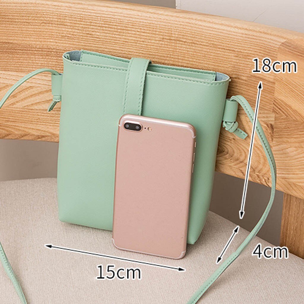 Einfache Eimer Tasche Frauen Strap Messenger Schulter Tasche Handy Handtaschen Weibliche Leder Eimer Haspe Crossbody-tasche