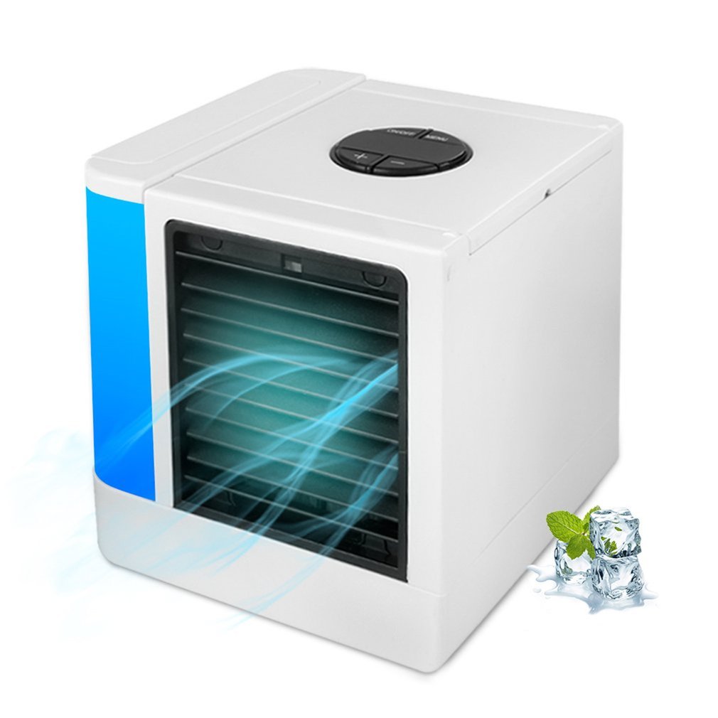 7 Light USB Mini Portable Air Conditioner Air Cooler Fan Desktop Space Cooler Personal Space Air Cooling Fan For Room Home: Purple 