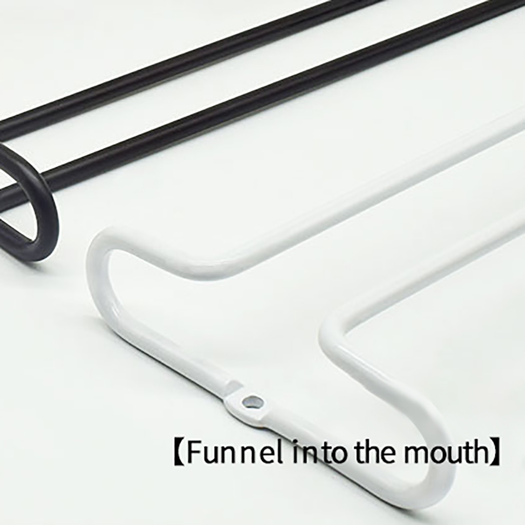 Stainless Steel Wine glass holder Hanging Drinking Glasses Stemware Rack Under Cabinet Storage Double Row Hanging Bar Shelf