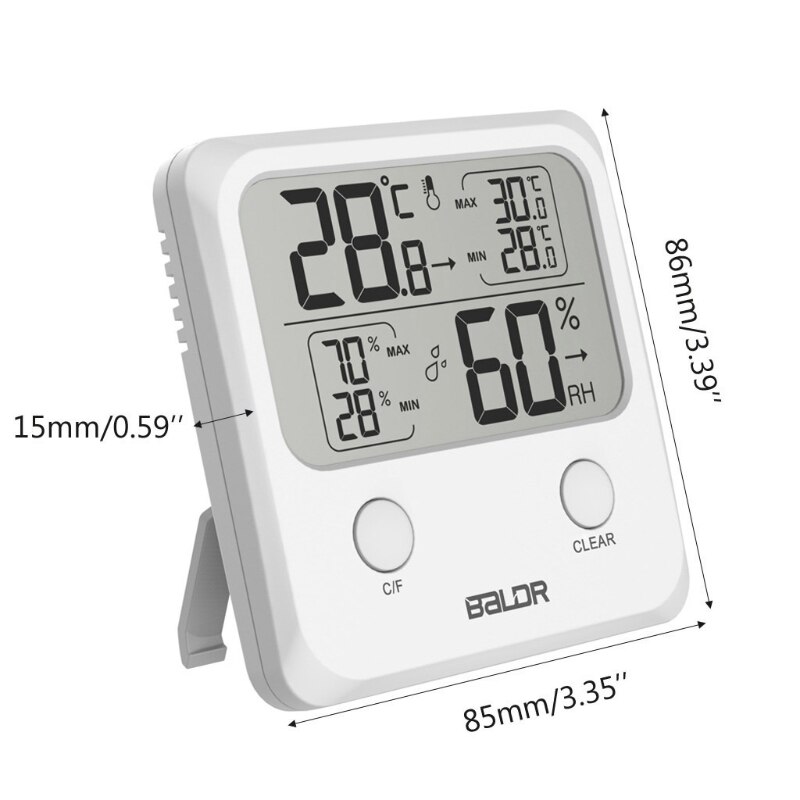 Indoor Digital LCD Thermometer Hygrometer Wall Temperature Humidity Gauge Meter