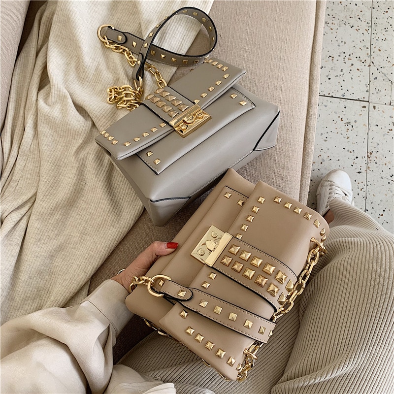 Original Rivet sac nouvelle coréenne serrure unique épaule sac de messager sac carré