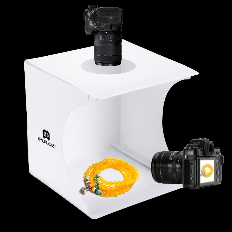 Puluz Mini Fotostudio Doos Draagbare Foto Lightbox Ring Led Fotografie Schieten Tent Box Kit Met 6 Achtergronden Studio Softbox