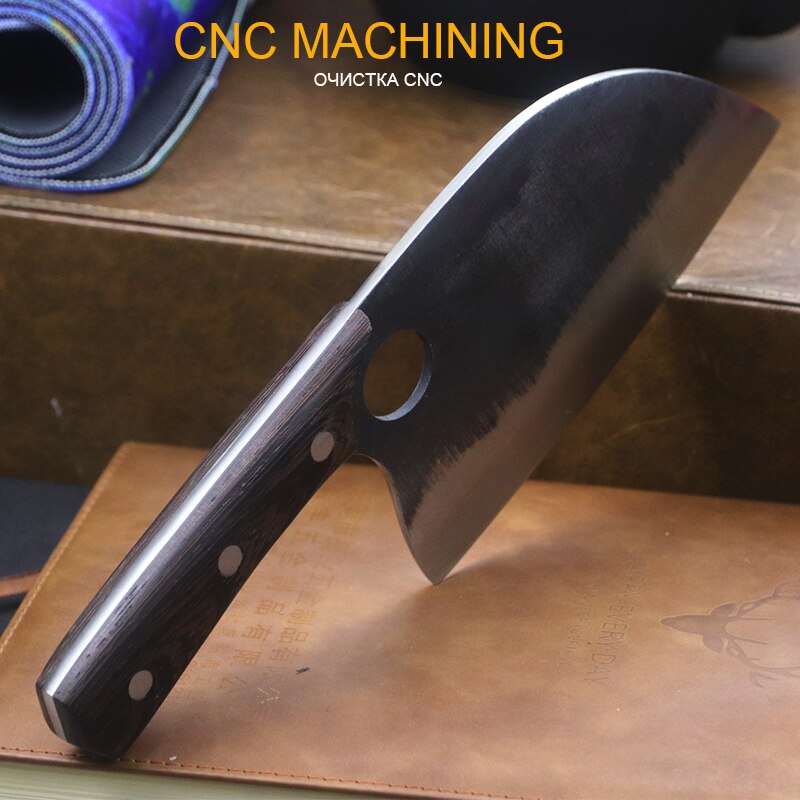 Longquan 6.5-inch manual forging kitchen knife household thickening chopping dual use chef&#39;s knife cutting meat for ladies