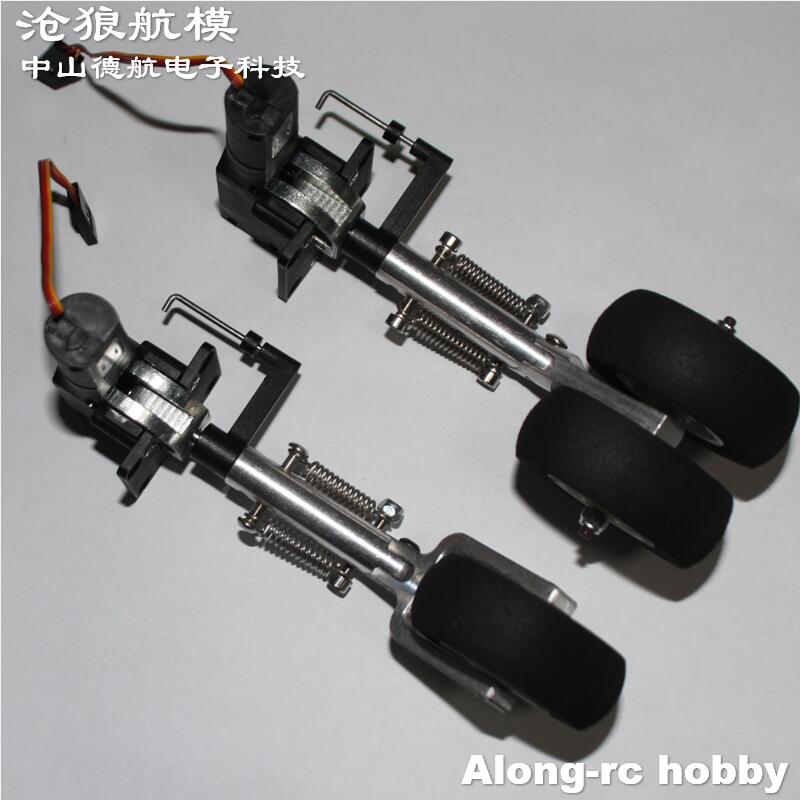 Rc-fly del 105mm -165mm næse, indtrækkeligt dobbeltfjeder, knælende landingsstel, eva-hjul til 3-5kg fly, gør-det-selv-modeller