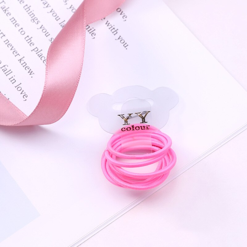 Lot d'élastiques en Nylon pour filles, couleurs acidulées, 3CM, lot de 30 pièces, bandes de caoutchouc pour enfants, porte-queue de cheval, accessoires pour cheveux: Rose Rouge