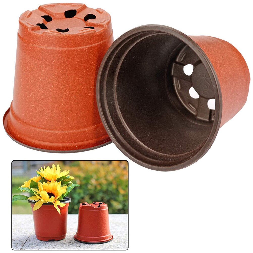 100pcs 4 Inch Plant Pot Planting Flower Nursery Starter Grow Home Flowerpot Gardening Container with Hollows Garden Tool