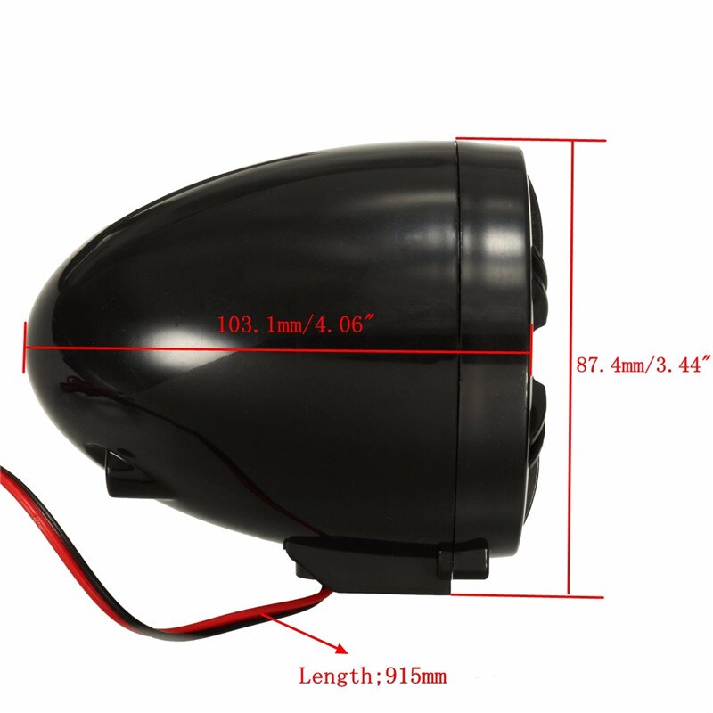 12V Motorcycle Bluetooth Audio Remote Control Stereo 2 Speakers Waterproof FM Radio Motorcycle Red Sound System SD USB MP3