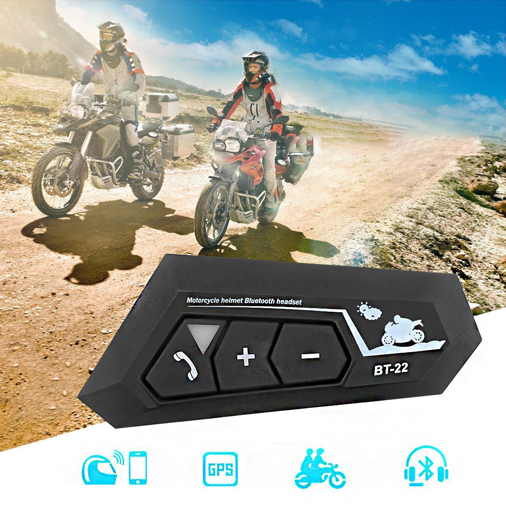 Bluetooth 5.0 motorhjälm headset trådlösa handsfree stereo hörlurar motorcykel hjälm hörlurar  mp3 högtalare  t22 lång vänteläge