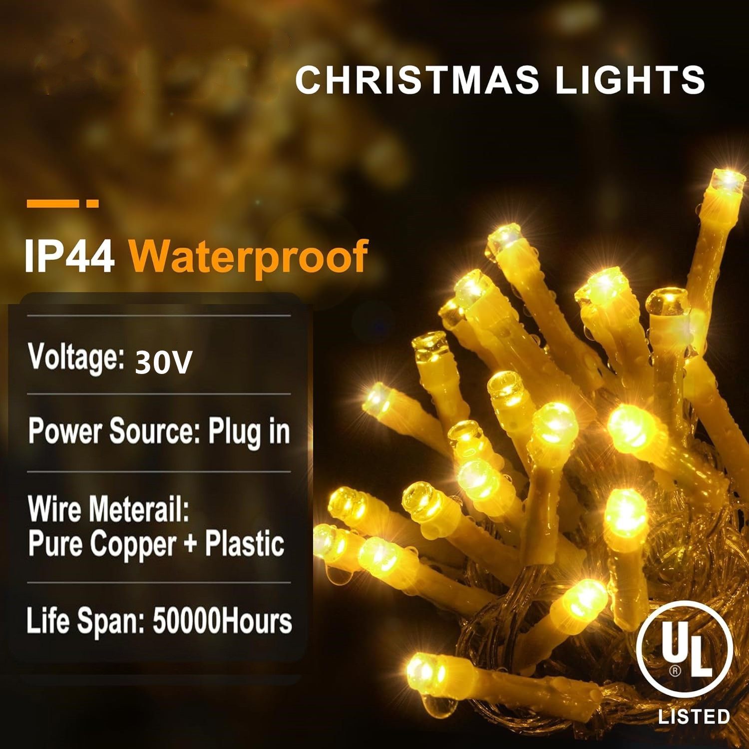 Christmas Festoon Led Icicle Curtain Lights Outdoor 4M(W)*0.6M(H) White Flash Fairy String Light Clear Wire Year Decorations