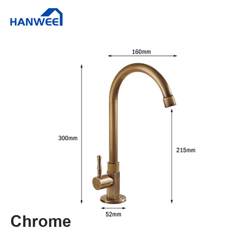 laiton Antique robinet de cuisine froide Bronze fini en laiton évier robinet mitigeur robinet de cuisine