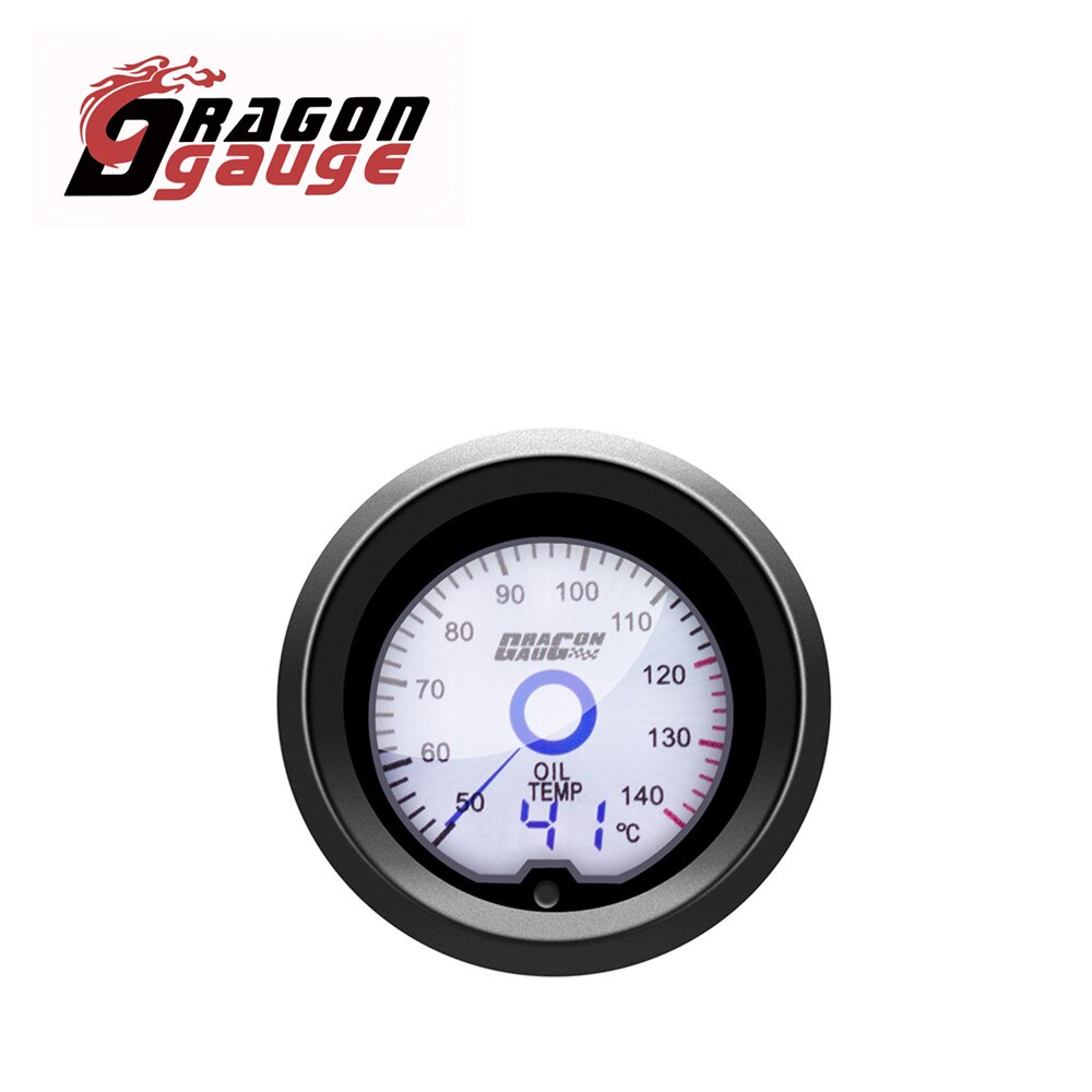 DRAGON GAUGE 52mm Tachometer Voltmeter Boost Vacuum Water Temp Oil Temp Oil Press Air Fuel Ratio EGT Gauge LCD Gauge for 12V Car: Oil Temp Gauge