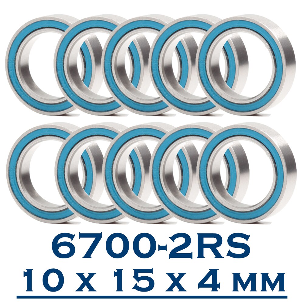 6700RS Bearing 10PCS 10x15x4 mm ABEC-3 Hobby Electric RC Car Truck 6700 RS 2RS Ball Bearings 6700-2RS Blue Sealed