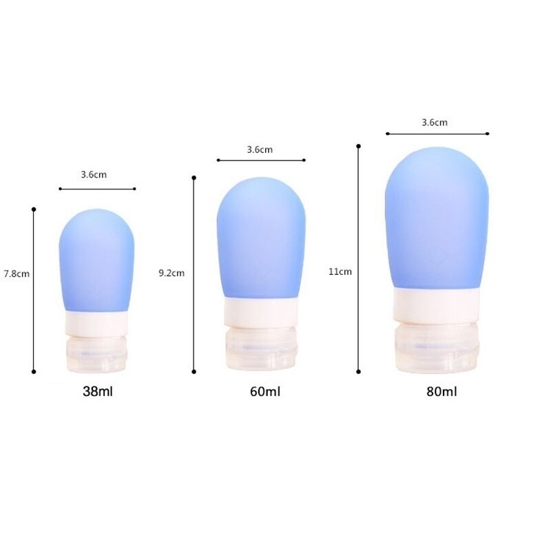 1pc 38ml/60ml/ 80ml tomme silikone rejseemballage presseflaske til lotion shampoo badebeholder bærbare flaske sæbedispensere