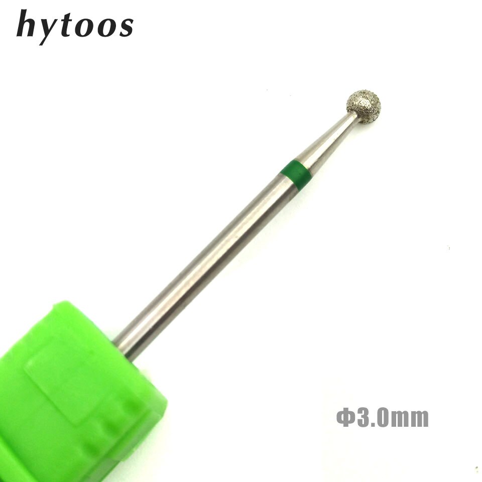 HYTOOS, 5,0mm, Bola de diamante, broca para uñas, fresa rotativa, limpieza de cutícula, cortadores para manicura, accesorios, herramientas de belleza para uñas, molinos: D030D