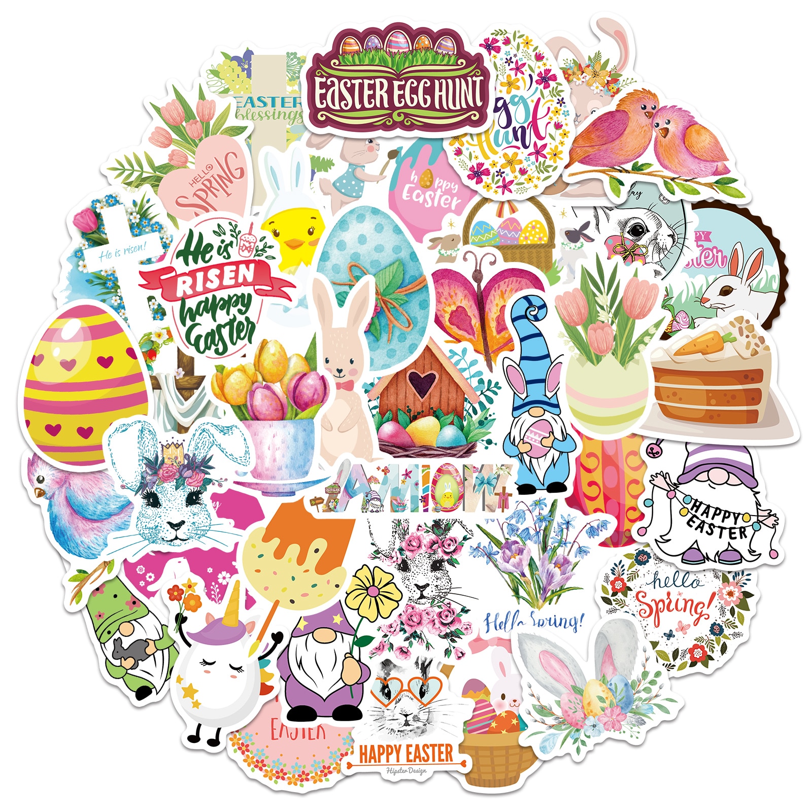 Easter Day Stickers Cartoon Anime Sticker Festival Pack for Laptop Bicycle Motorcycle Guitar Skateboard Decals Kids Toy Decal