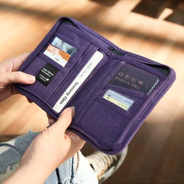 Mara 'S Droom Mode Reizen Paspoort Clutch Portefeuilles Paspoort Id Bank Organizer Bag Draagbare Rits Geval Reistas: A Purple