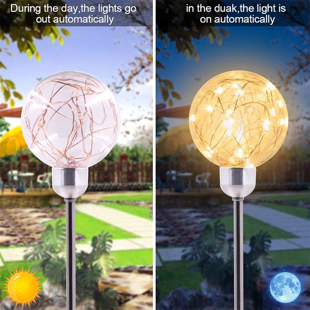 Utomhus solcellslampa led strängljus fairy flash leds gräsmatta ljus varm vit vattentät för jul bröllopsfest dekoration