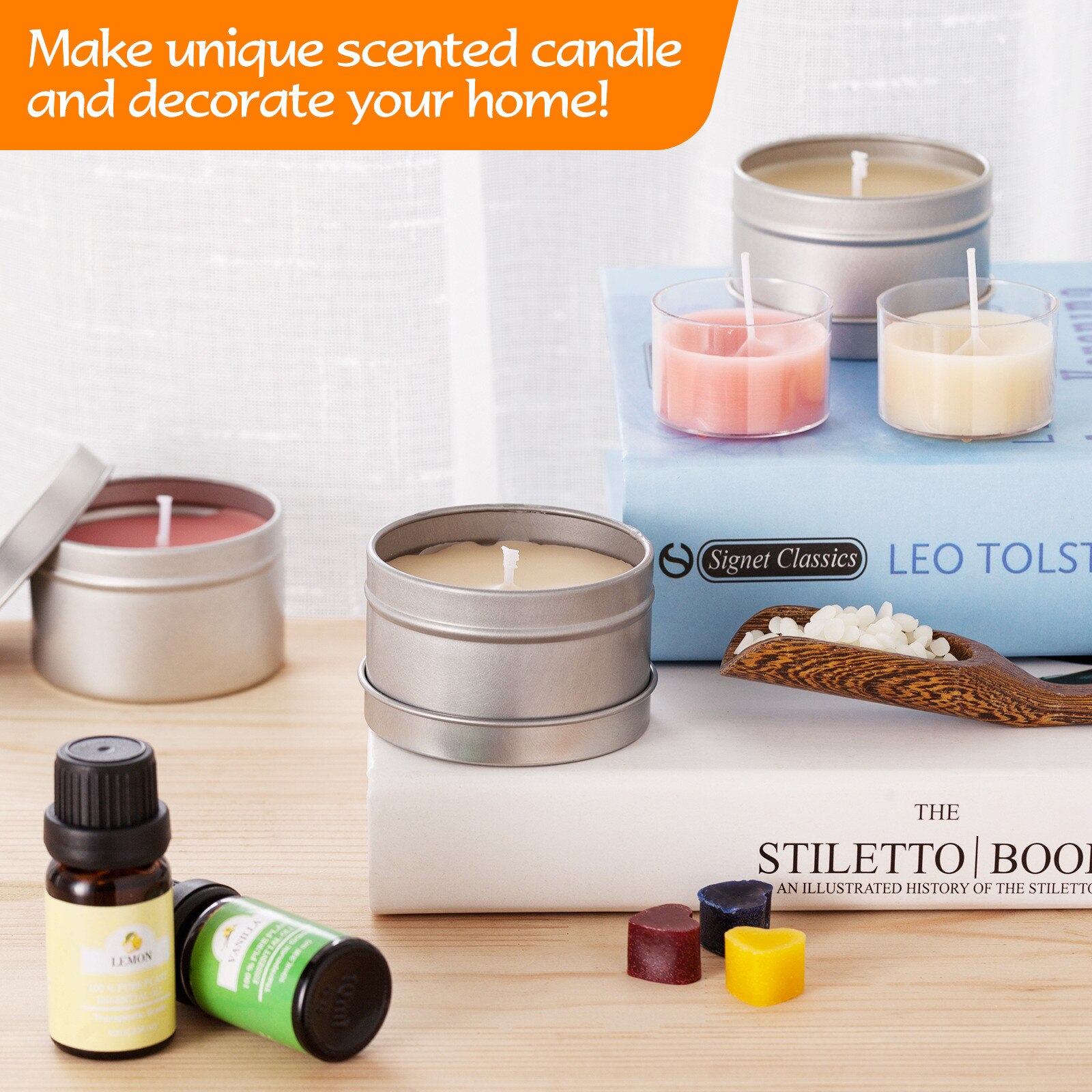 15CM Home DIY Products Homemade Aromatherapy DIY Candle Set Material Kit Handmade Essential Oil Mix Tool Set Home Products