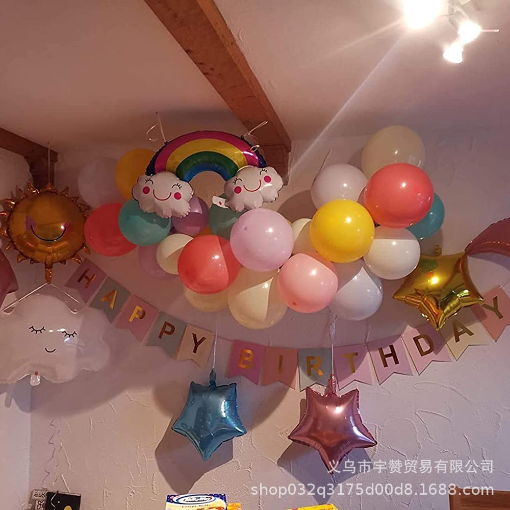 1 set Moon Sun Rainbow Clouds Balloons Arch Garland Macaron Balloon Chain for Baby Shower Girls Birthday Party Decor Supplies