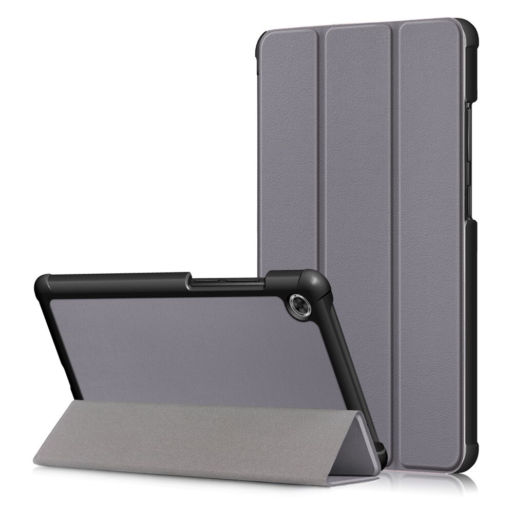 Tablet Case for Lenovo Tab M7 - PU Leather Folio Cover - Drop & Dust Resistant: Gray
