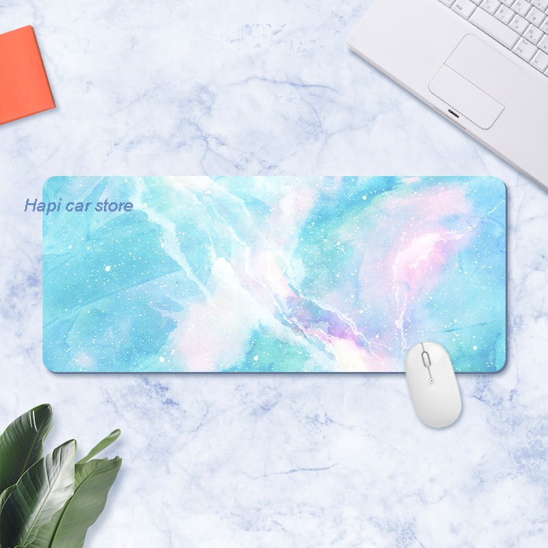 Large Marble Desk Pad Mouse Pad Gamer Waterproof Kawaii Desk Mat Computer Keyboard Table Decoration Cover Gaming Player Mice Mat: 300x800x2mm 22