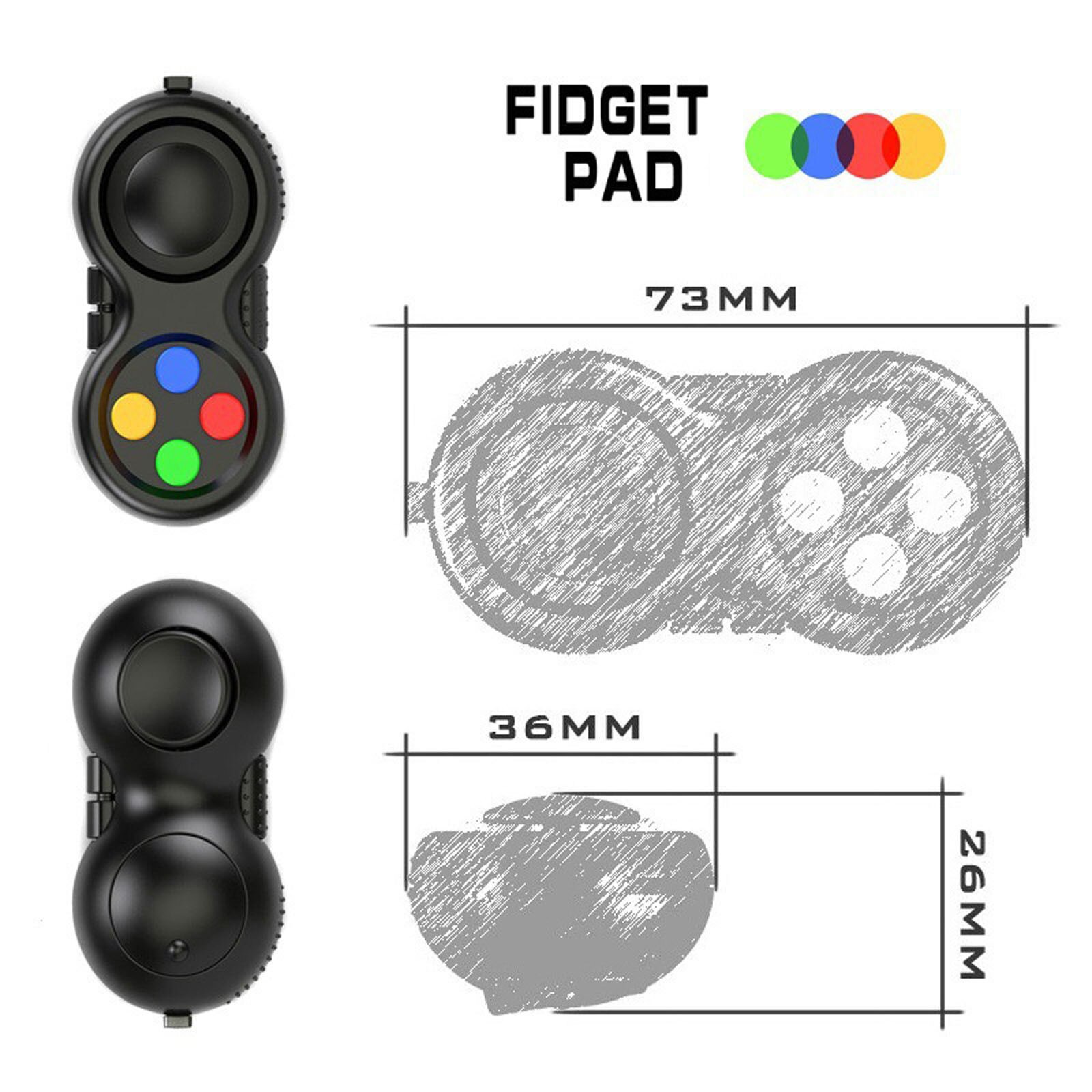 Fidget Pad Decompression Gamepad Squishy Toy Relieve Antistress For Hands Anxiety Of Children Adults Figet Toys Stress Relief W3