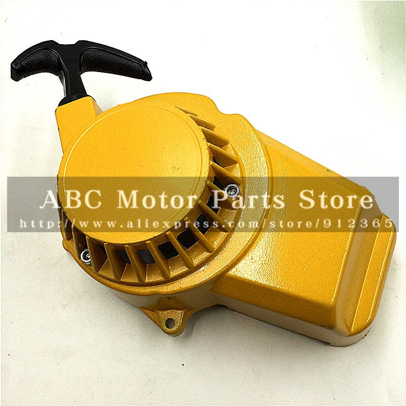 Trekk starter start aluminium tykkere for 47cc 49cc gass minimoto pocket bike mini dirt bike crosser quad atv motorsykkel