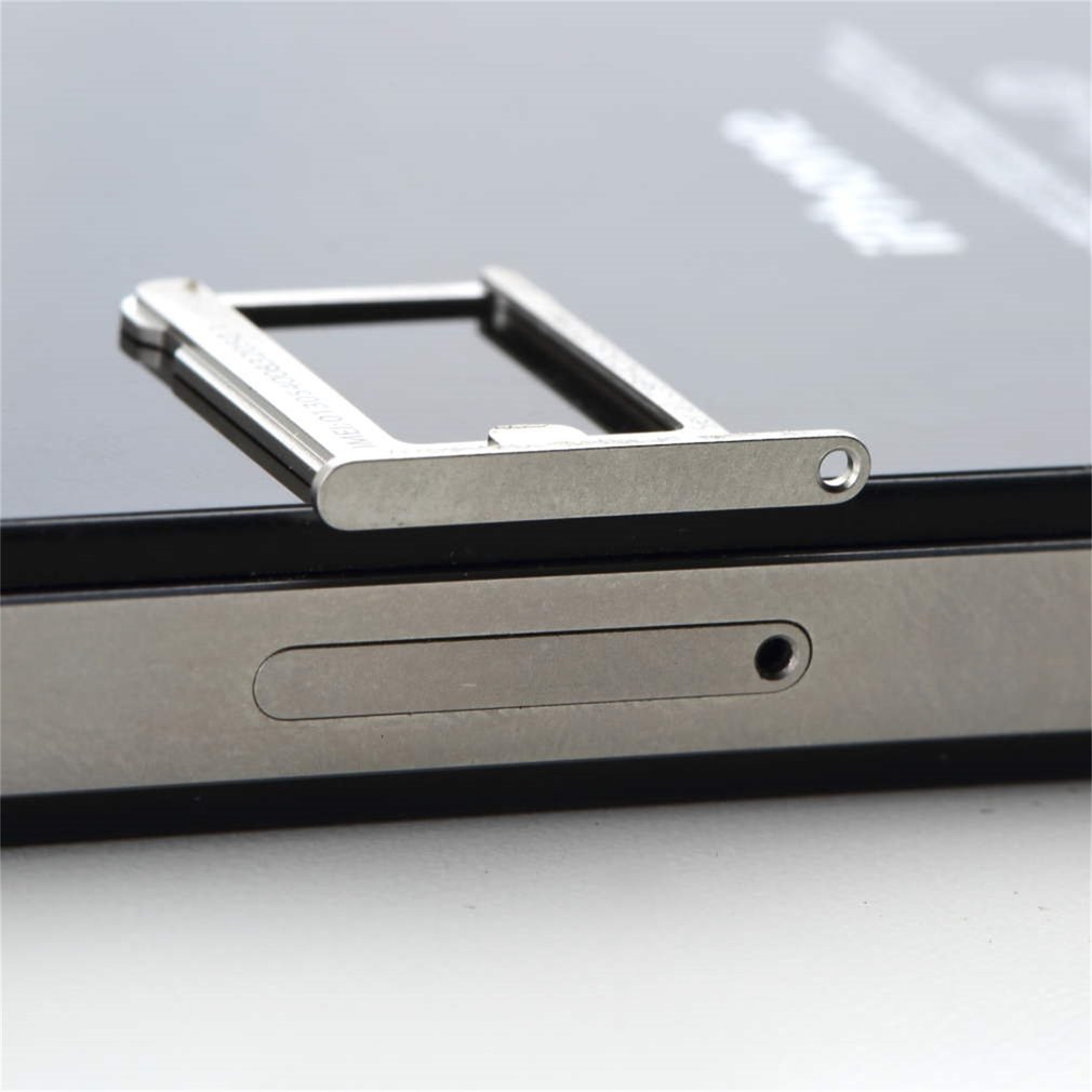 50 Stks/partij Silver Metal Micro Sim Kaart Lade Houder Slot Vervanging Voor Apple Voor Iphone 4 4G 4S 4th 19X18Mm (Max)