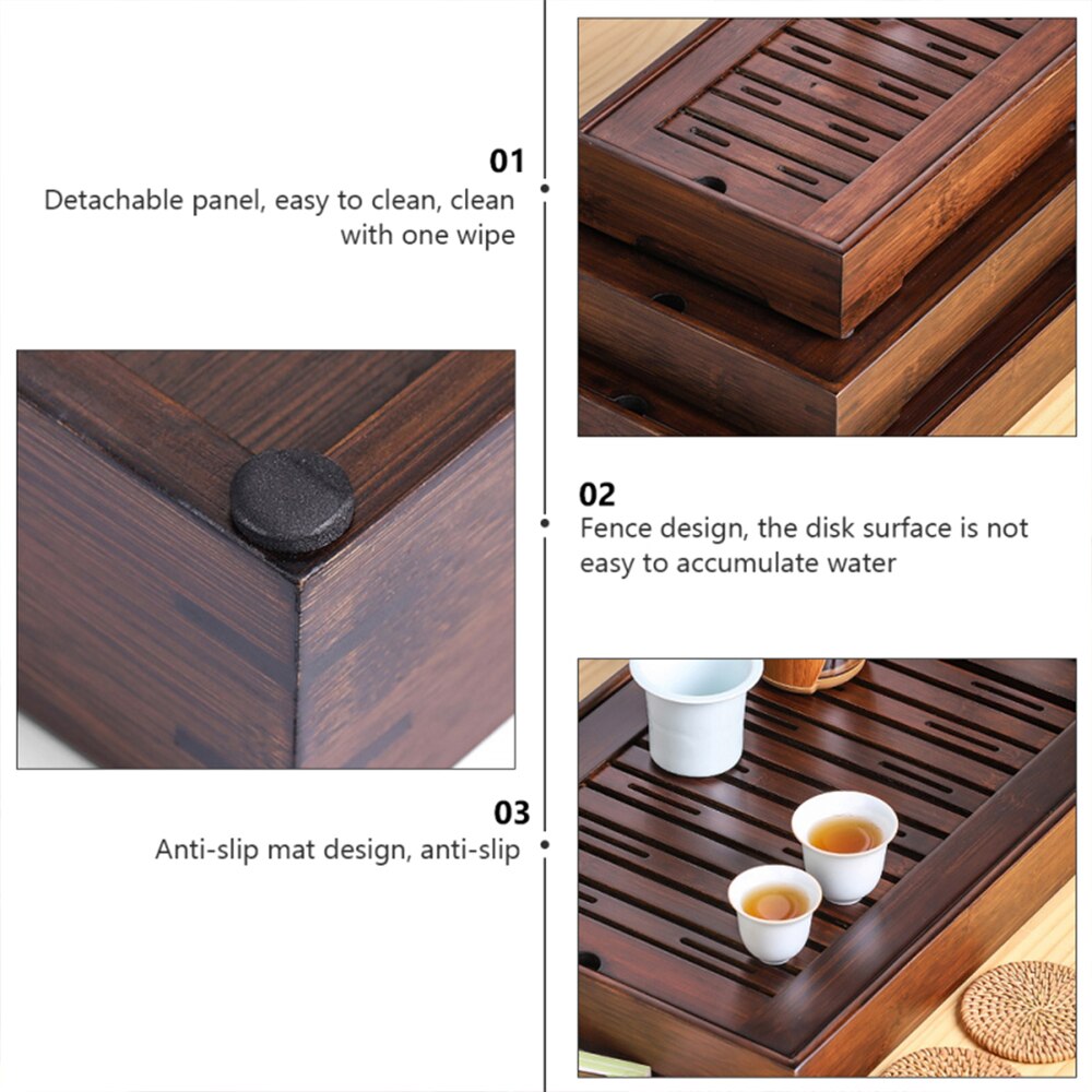 Walnoot Houten Thee Dienblad Chinese Thee Serveren Kung Fu Thee Trays Milieuvriendelijke Tafel Water Opslag Trays Met Water Opslag Theewaar