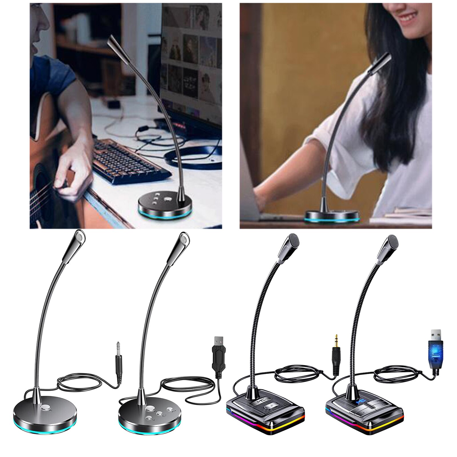 Desktop Pc Microfoon Geluidsreducerende Laptop Microfoon Met Verstelbare Hals Computer Microfoon Mic Pc Opname Microfoons