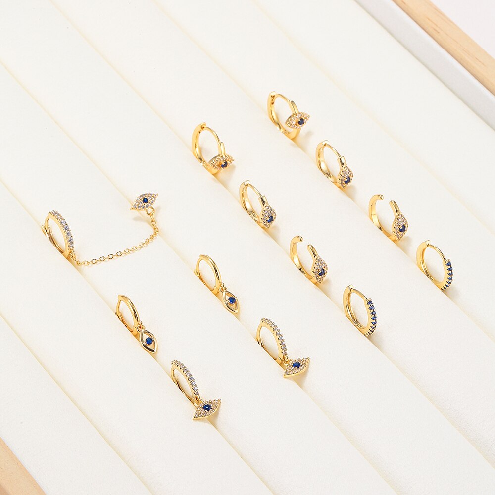 Pendientes de aro para Piercing de cartílago de oreja de acero inoxidable para mujer, aretes pequeños Huggie de mal de ojo, accesorio de joyería Punk para , 1 ud.
