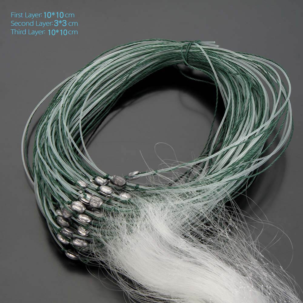 Lixada-red de pesca monofilamento de 3 capas, 25m, con flotador