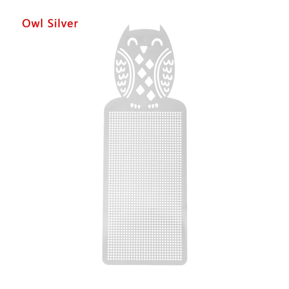 Marcapáginas de punto de cruz para manualidades, accesorios para manualidades con bordado de Metal, herramientas de costura en cruz,: Owl Silver