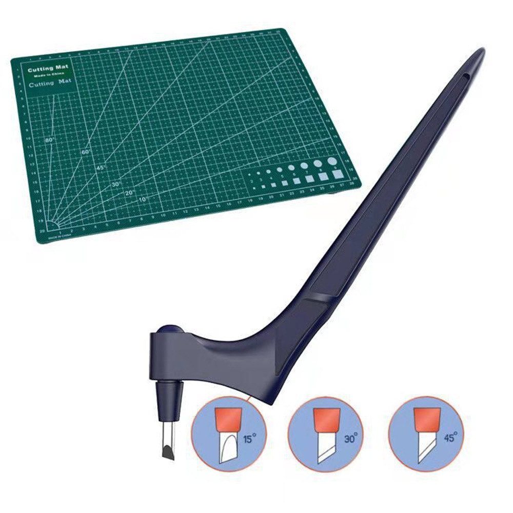 1PC 360-grad Rotierenden Klinge Kunststoff Edelstahl Scrapbooking Scrapbooking Schablone basteln Scheibe Handwerk Schneiden Werkzeuge: dunkel Blau einstellen