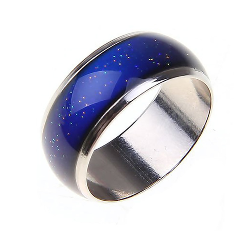 Stainless Steel Ring Changing Color Mood Rings Feeling / Emotion Temperature Ring Wide 6mm Smart Jewelry Men Women Unisex