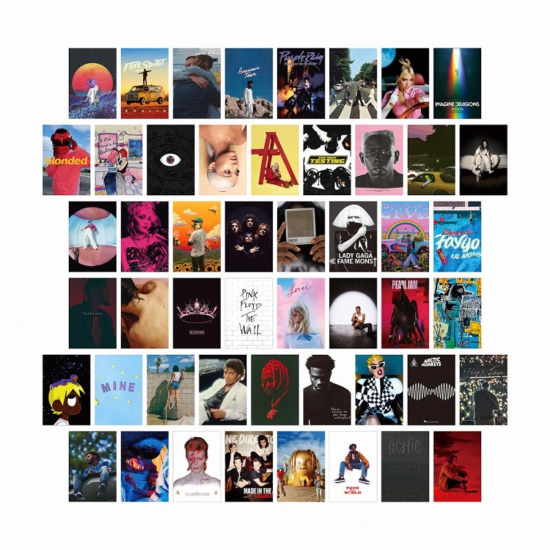 Juego de 50 hojas de postales decorativas para pared, pinturas decorativas, tarjetas de fotografía de estilo INS, fotos decorativas DIY: 13