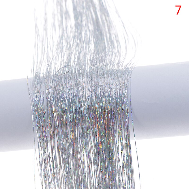 1 worek blask włosów blichtr Bling włosy Secoration dla syntetycznych robić przedłużania włosów brokat tęczy dla dziewcząt i imprezę 50x3.3cm: N7