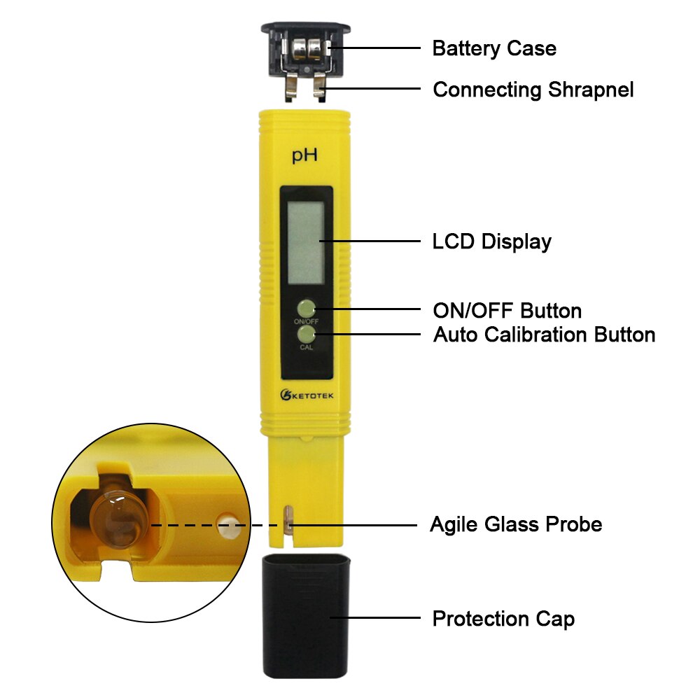 Digital Portable PH Meter Tester Lab PH Water Tester ATC Automatic Calibration for Drink Food Aquarium Wine Urine
